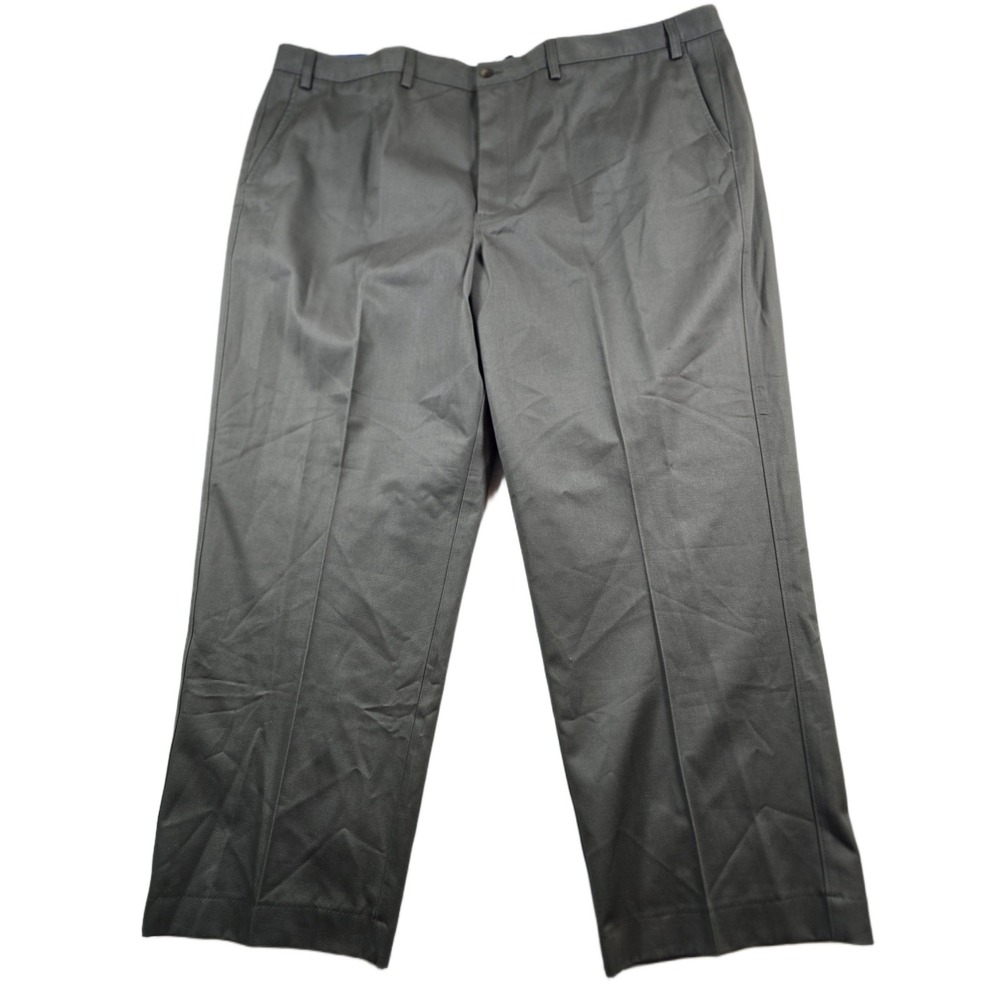 St. John's Bay Chino Pants Mens 50x30 Dark Olive Cotton Relaxed Worry Free NEW